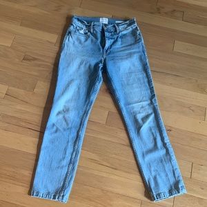 FRAME Le Sylvie Slender Straight Heritage Jeans in Bianca Size 29